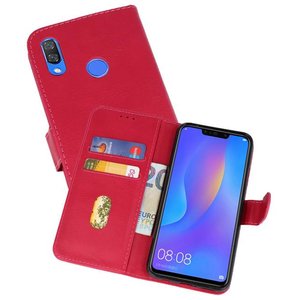 Hoesje Geschikt voor de Huawei P Smart Plus - Kaarthouder Book Case Telefoonhoesje - Roze