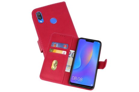 Hoesje Geschikt voor de Huawei P Smart Plus - Kaarthouder Book Case Telefoonhoesje - Roze