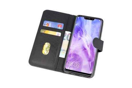 Huawei Nova 3 Hoesje Kaarthouder Book Case Telefoonhoesje Zwart