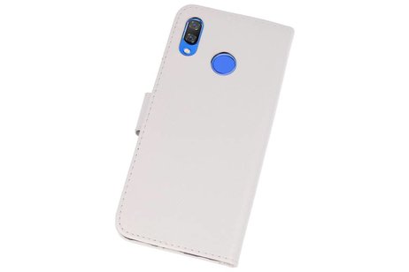 BAOHU Hoesje Geschikt voor de Huawei Nova 3 - Kaarthouder Book Case Telefoonhoesje - Wit