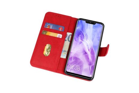 Huawei Nova 3 Hoesje Kaarthouder Book Case Telefoonhoesje Rood