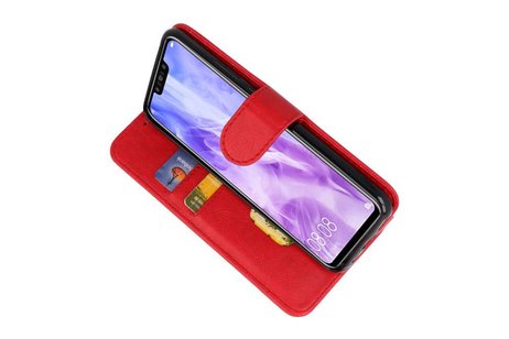 BAOHU Hoesje Geschikt voor de Huawei Nova 3 - Kaarthouder Book Case Telefoonhoesje - Rood
