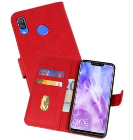 BAOHU Huawei Nova 3 Hoesje Kaarthouder Book Case Telefoonhoesje Rood
