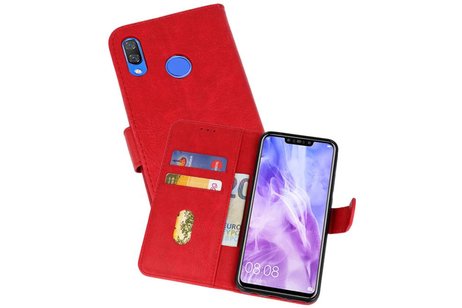 BAOHU Hoesje Geschikt voor de Huawei Nova 3 - Kaarthouder Book Case Telefoonhoesje - Rood