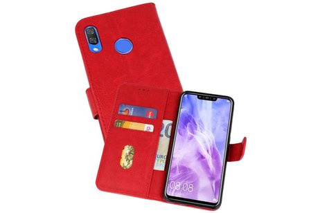 Huawei Nova 3 Hoesje Kaarthouder Book Case Telefoonhoesje Rood