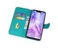 BAOHU Hoesje Geschikt voor de Huawei Nova 3 - Kaarthouder Book Case Telefoonhoesje - Groen