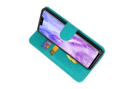 Hoesje Geschikt voor de Huawei Nova 3 - Kaarthouder Book Case Telefoonhoesje - Groen