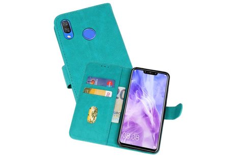 Hoesje Geschikt voor de Huawei Nova 3 - Kaarthouder Book Case Telefoonhoesje - Groen