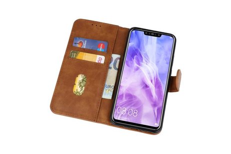 BAOHU Hoesje Geschikt voor de Huawei Nova 3 - Kaarthouder Book Case Telefoonhoesje - Bruin
