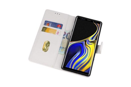 BAOHU Hoesje Geschikt voor de Samsung Galaxy Note 9 - Kaarthouder Book Case Telefoonhoesje - Wit