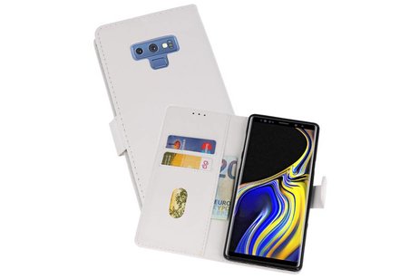 BAOHU Hoesje Geschikt voor de Samsung Galaxy Note 9 - Kaarthouder Book Case Telefoonhoesje - Wit