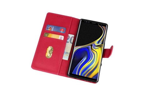 BAOHU Hoesje Geschikt voor de Samsung Galaxy Note 9 - Kaarthouder Book Case Telefoonhoesje - Roze