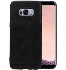 Staand Back Cover 1 Pasjes voor Samsung Galaxy S8 Zwart