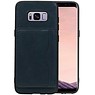 BAOHU Staand Back Cover 1 Pasjes voor Samsung Galaxy S8 Navy