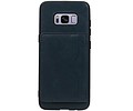 BAOHU Staand Back Cover met 1 Pasjeshouder Hoesje Geschikt voor Samsung Galaxy S8 Navy
