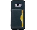 Staand Back Cover 1 Pasjes voor Galaxy S8 Navy