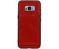 Staand Back Cover 1 Pasjes voor Galaxy S8 Rood