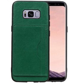 Staand Back Cover 1 Pasjes voor Samsung Galaxy S8 Groen