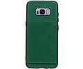 Staand Back Cover 1 Pasjes voor Galaxy S8 Groen