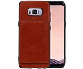 Staand Back Cover 1 Pasjes voor Galaxy S8 Bruin