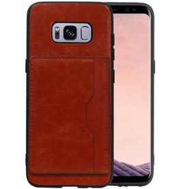 Staand Back Cover 1 Pasjes Galaxy S8 Bruin