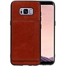 Staand Back Cover 1 Pasjes voor Samsung Galaxy S8 Bruin