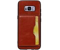 BAOHU Staand Back Cover met 1 Pasjeshouder Hoesje Geschikt voor Samsung Galaxy S8 Bruin