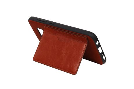 BAOHU Staand Back Cover met 1 Pasjeshouder Hoesje Geschikt voor Samsung Galaxy S8 Bruin