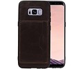 Staand Back Cover 1 Pasjes voor Galaxy S8 Mocca