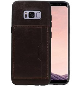 BAOHU Staand Back Cover 1 Pasjes voor Samsung Galaxy S8 Mocca