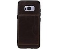 Staand Back Cover 1 Pasjes voor Galaxy S8 Mocca