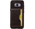 BAOHU Staand Back Cover met 1 Pasjeshouder Hoesje Geschikt voor Samsung Galaxy S8 Mocca