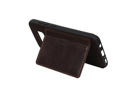 BAOHU Staand Back Cover met 1 Pasjeshouder Hoesje Geschikt voor Samsung Galaxy S8 Mocca