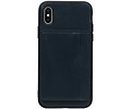 BAOHU Staand Back Cover met 1 Pasjeshouder Hoesje Geschikt voor iPhone X Navy