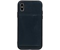 Staand Back Cover 1 Pasjes voor iPhone X Navy