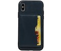 Staand Back Cover 1 Pasjes voor iPhone X Navy