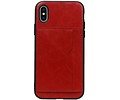 Staand Back Cover 1 Pasjes voor iPhone X Rood