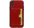 Staand Back Cover 1 Pasjes voor iPhone X Rood