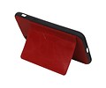 BAOHU Staand Back Cover met 1 Pasjeshouder Hoesje Geschikt voor iPhone X Rood