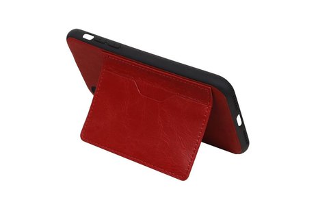 Staand Back Cover 1 Pasjes voor iPhone X Rood