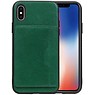 Staand Back Cover 1 Pasjes iPhone X Groen