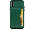 Staand Back Cover 1 Pasjes voor iPhone X Groen