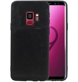 Staand Back Cover 1 Pasjes voor Samsung Galaxy S9 Zwart