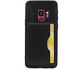 BAOHU Staand Back Cover met 1 Pasjeshouder Hoesje Geschikt voor Samsung Galaxy S9 Zwart