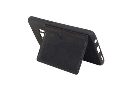 BAOHU Staand Back Cover met 1 Pasjeshouder Hoesje Geschikt voor Samsung Galaxy S9 Zwart