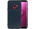 BAOHU Staand Back Cover met 1 Pasjeshouder Hoesje Geschikt voor Samsung Galaxy S9 Navy