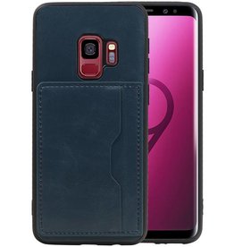 Staand Back Cover 1 Pasjes voor Samsung Galaxy S9 Navy