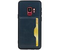 BAOHU Staand Back Cover met 1 Pasjeshouder Hoesje Geschikt voor Samsung Galaxy S9 Navy