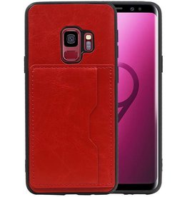 BAOHU Staand Back Cover 1 Pasjes voor Samsung Galaxy S9 Rood