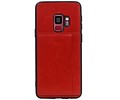 Staand Back Cover 1 Pasjes voor Galaxy S9 Rood